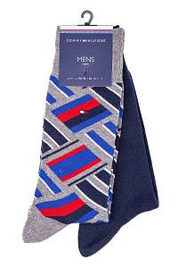 Tommy Hilfiger farebné 2 pack ponožiek TH Men Sock 2P Color Block --46