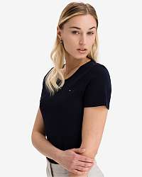 Tommy Hilfiger modré dámske tričko Slim Round