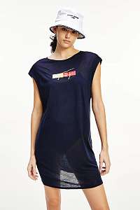 Tommy Hilfiger modré letné šaty s logom