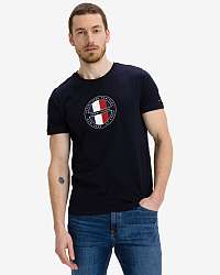 Tommy Hilfiger modré pánske tričko Circular Logo