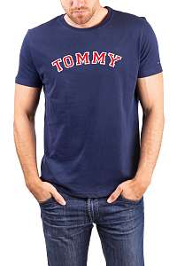 Tommy Hilfiger modré pánske tričko CN SS Tee Logo