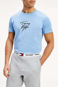Tommy Hilfiger modré pánske tričko CN SS Tee Logo Cornflower Blue