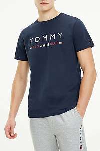 Tommy Hilfiger tmavo modré pánske tričko CN SS TEE s logom Red White Blue - XL