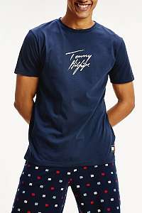 Tommy Hilfiger modré pánske tričko CN Tee SS Logo
