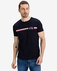 Tommy Hilfiger modré pánske tričko Corp Split
