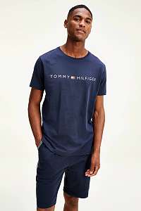 Tommy Hilfiger modré tričko CN SS TEE s logom