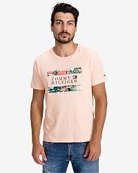Tommy Hilfiger oranžové pánske tričko Hawaiian