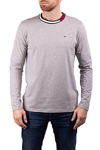 Tommy Hilfiger sivé pánske tričko CN LS Tee