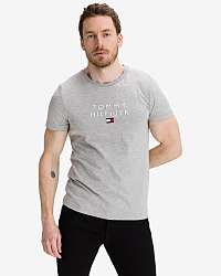 Tommy Hilfiger sivé pánske tričko Embroidered Logo