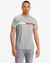 Tommy Hilfiger sivé pánske tričko Global Stripe