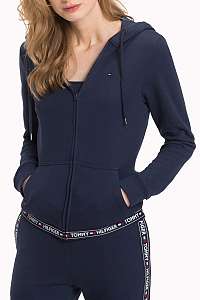 Tommy Hilfiger tmavo modrá mikina na zips Hoody