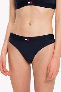 Tommy Hilfiger tmavo modré tangá s logom Thong