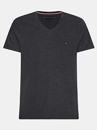 Tommy Hilfiger tmavo sivé pánske basic tričko