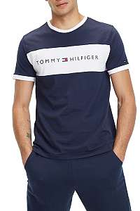 Tommy Hilfiger tmavomodré pánske tričko CN SS Tee Logo Flag