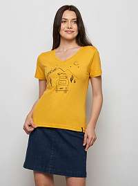 Tranquillo horčicové tričko Fajola s potlačou