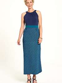 Tranquillo modré maxi šaty so vzormi