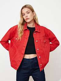 Trendyol červená voľná džínsová bunda