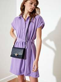 Trendyol fialové košeľové šaty