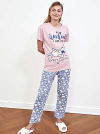 Trendyol ružovo-modré pyžamo s potlačou