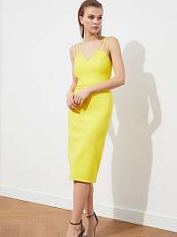 Trendyol žlté puzdrové šaty