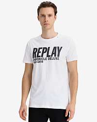 Tričká s krátkym rukávom pre mužov Replay - biela