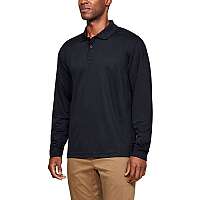 UA TAC PERFORMANCE POLO LS-BLK