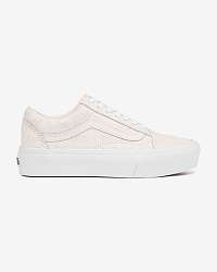 Vans béžové kožené tenisky Old Skool Platform