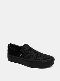 Vans čierne dámske slip on so semišovými nápismi