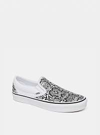 Vans čierno-biele dámske slip on s hadím vzorom