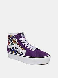 Vans fialové dámske semišové tenisky s kvetmi