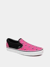 Vans ružovo-čierne vzorované dámske slip on