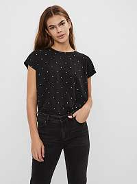 Vero Moda čierne bodkované tričko 