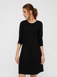 Vero Moda čierne šaty Nancy s dlhým rukávom