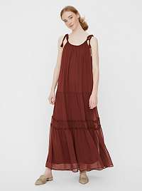 Vero Moda hnedé maxi šaty