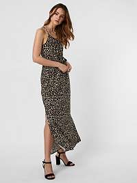Vero Moda hnedé maxi šaty Simply so vzormi