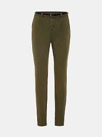 Vero Moda khaki nohavice Flash s opaskom