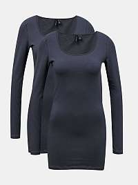 Vero Moda modrý 2 pack dlhých basic tričiek
