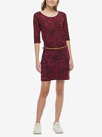 Vínové dámske vzorované šaty Ragwear Tanya Print