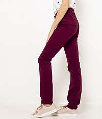 Vínové straight fit nohavice Camaieu