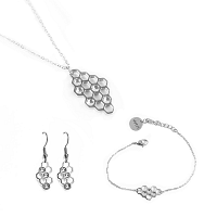 Vuch strieborné set Trio of Bee Silver
