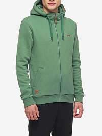 Zelená pánska mikina s kapucňou Ragwear Nate Zip