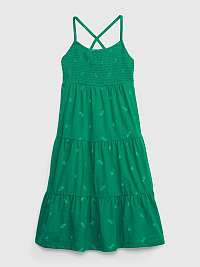 Zelené dievčenské midi šaty s ramienkami GAP