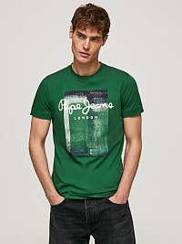 Zelené pánske tričko Pepe Jeans Sawyer