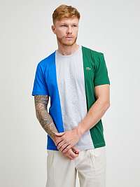 Zeleno-modro-šedé pánske tričko Lacoste