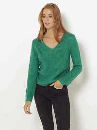 Zelený sveter s prímesou mohéru Camaieu