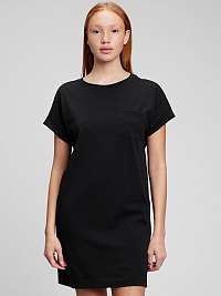 Ženy - Bavlnené šaty pocket tee Čierna