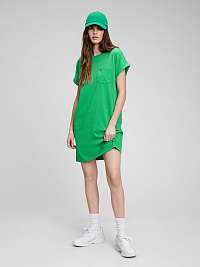 Ženy - Bavlnené šaty pocket tee Zelená