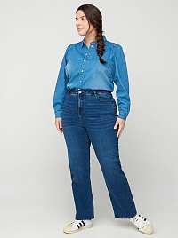 Zizzi modré straight fit džínsy