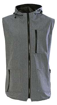 SOFVEL - pánska softshell. vesta s kapucňou