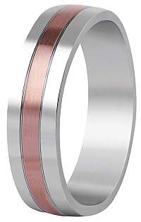 Beneto Bicolor snubný prsteň z ocele SPP10 65 mm